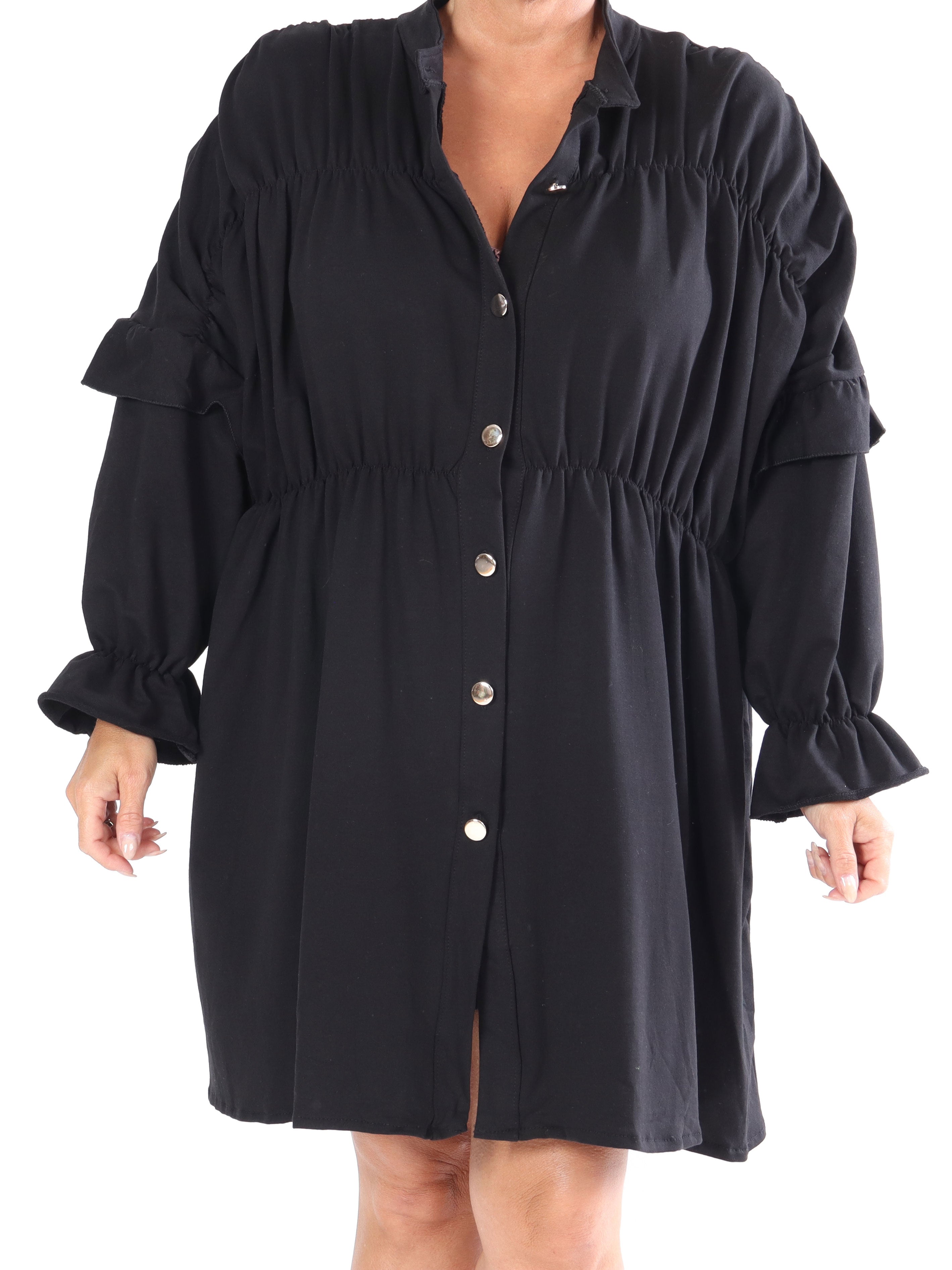 Monica Jersey - Plus size hverdags joggingkjole med flæser